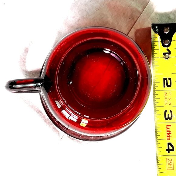 Arcoroc Classique 2 Cups & Saucers Ruby Red Glass Discontinued Replacement Retro - Picture 4 of 5